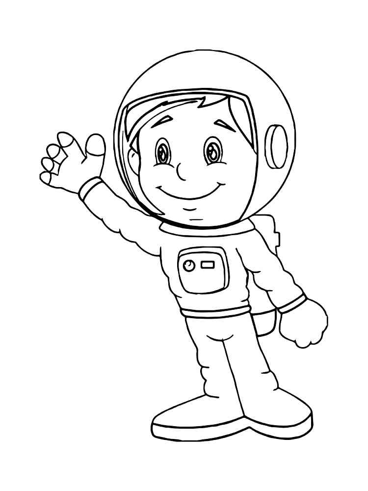 космонавт раскраска для детей 6
