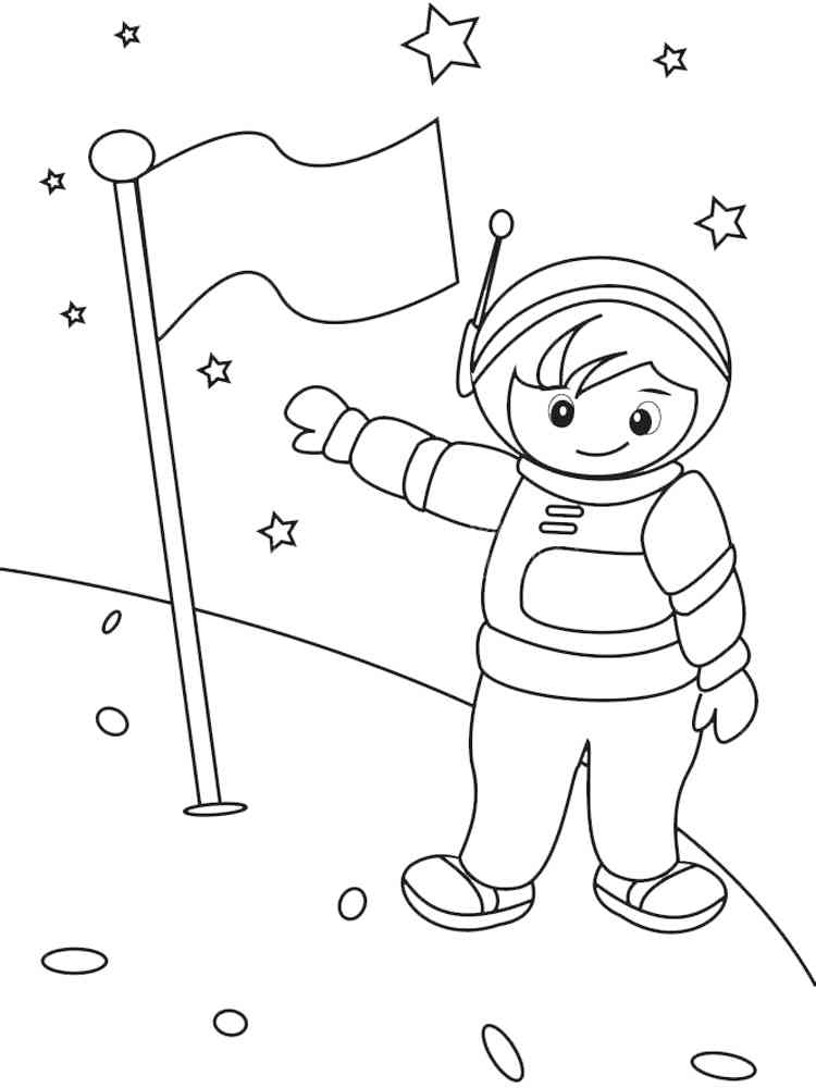 космонавт раскраска для детей 8