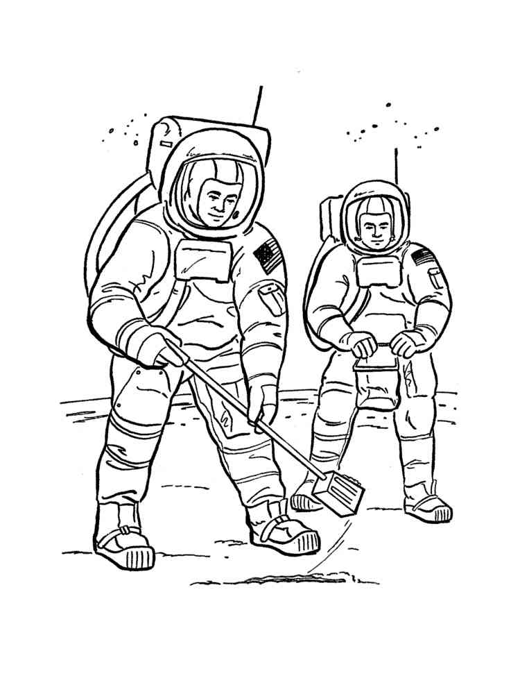 космонавт раскраска простая для детей 4
