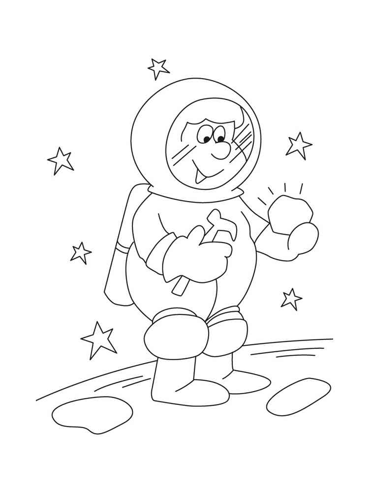 космонавт раскраска для детей распечатать 5