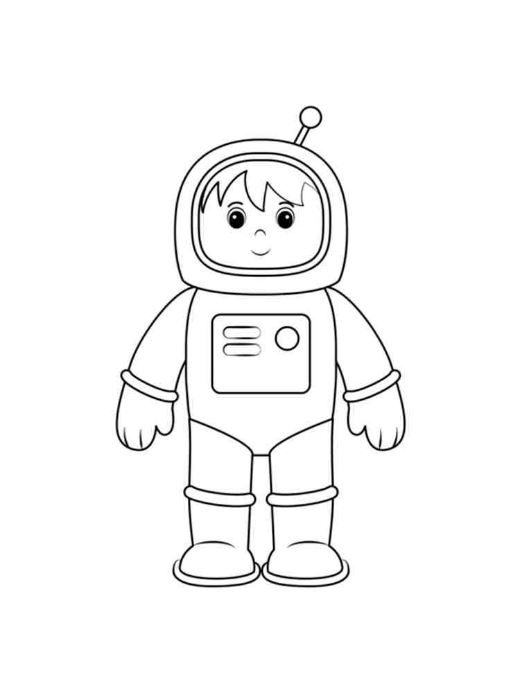 космонавт раскраска для детей распечатать 10