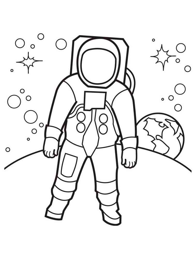космонавт раскраска простая для детей 5