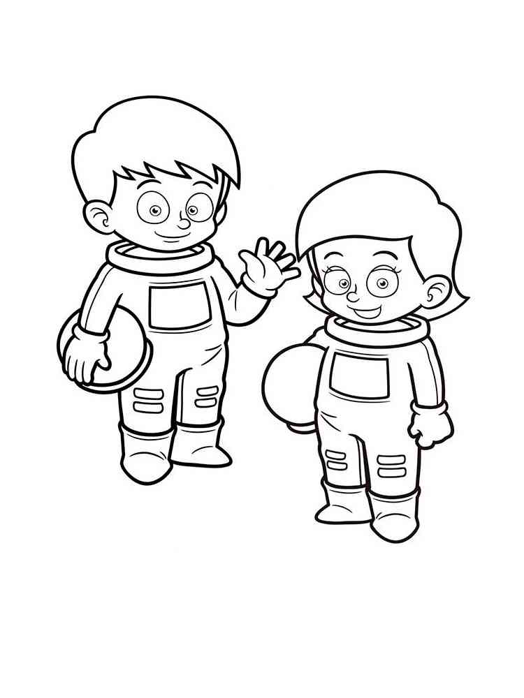 космонавт раскраска для детей 2