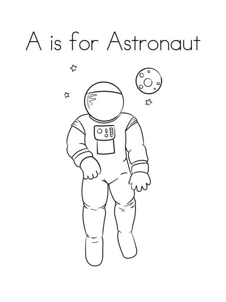 космонавт раскраска для детей 3
