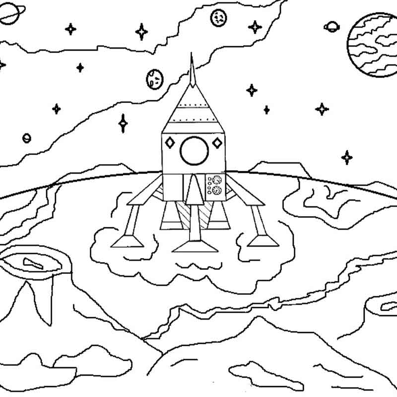 раскраска космос для детей школьного возраста 10