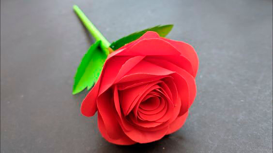 поделка из бумаги объемная роза на день рождения маме 6