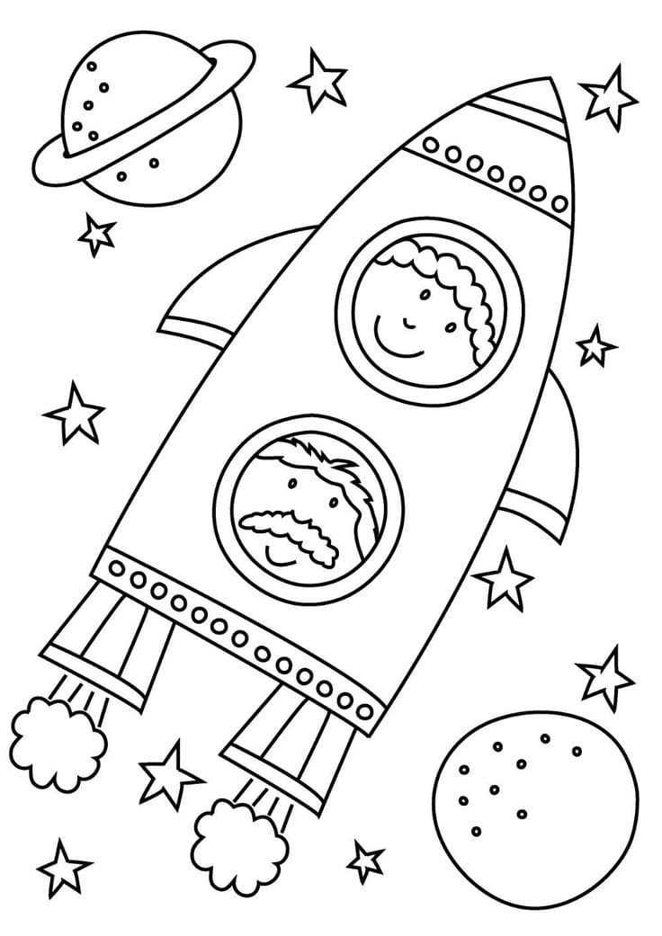 раскраска космический корабль для детей 5-6 лет 3