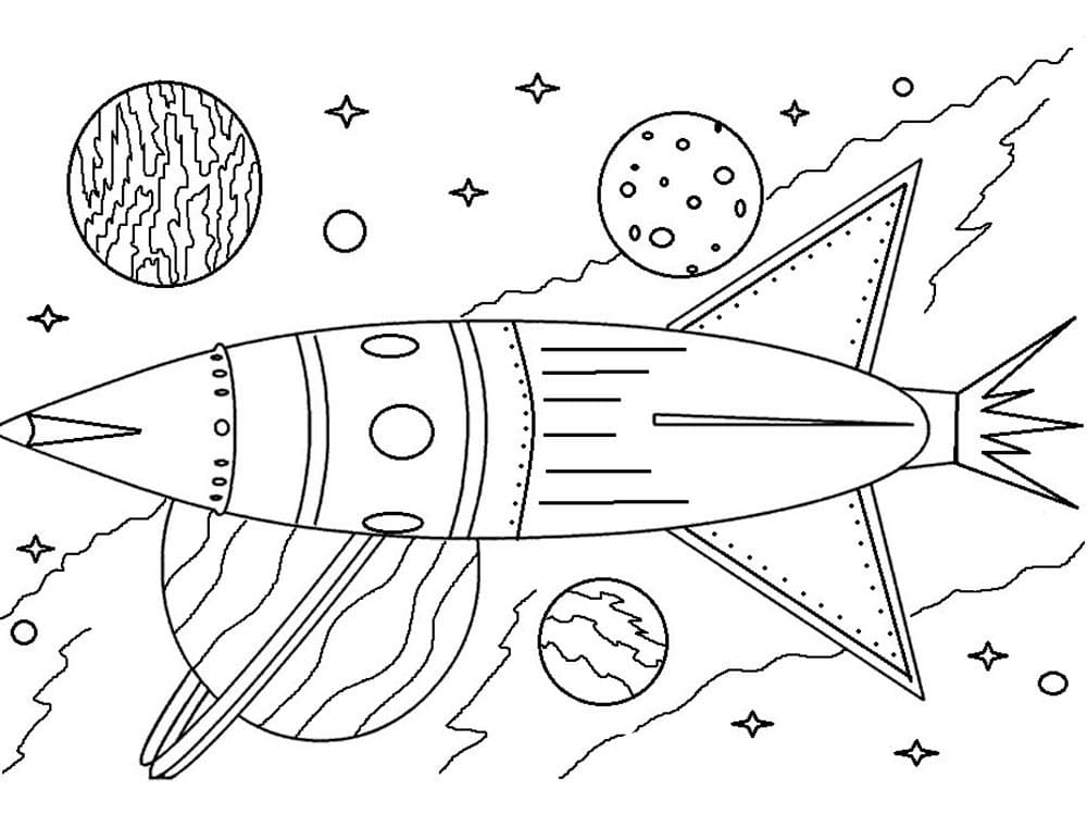 раскраски космический корабль для детей 6-7 лет 2