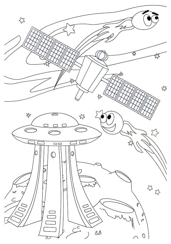 раскраска космический корабль для детей 5-6 лет 2