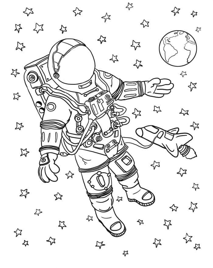космонавт картинка раскраска для детей 6