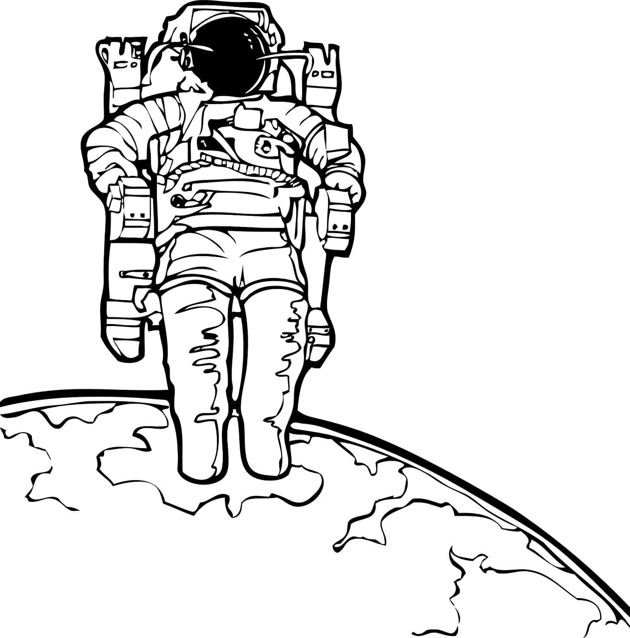 космонавт раскраска для малышей распечатать 4