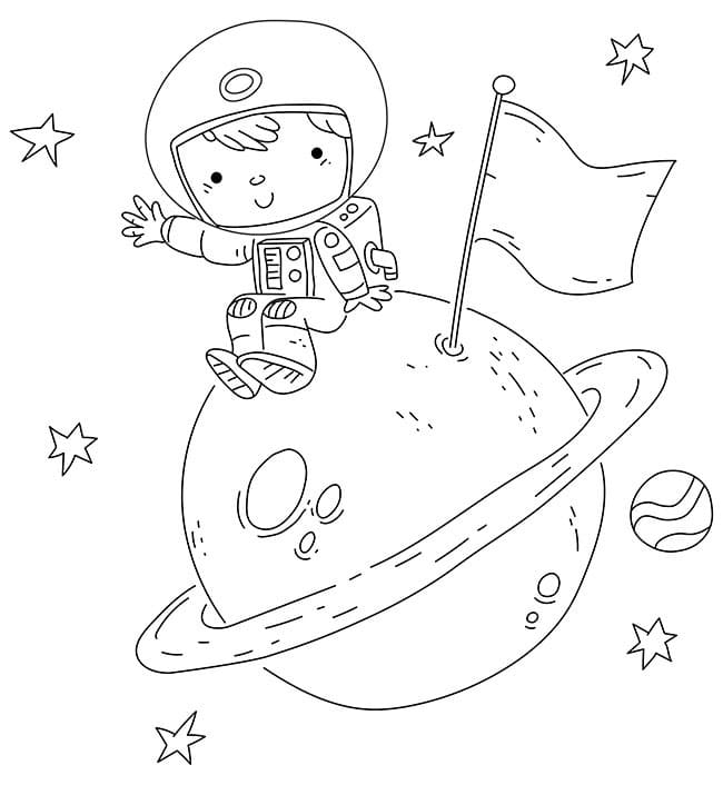 космонавт раскраска для малышей распечатать 3