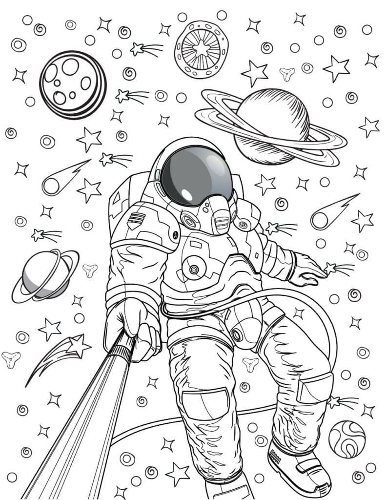 космонавт раскраска для малышей распечатать