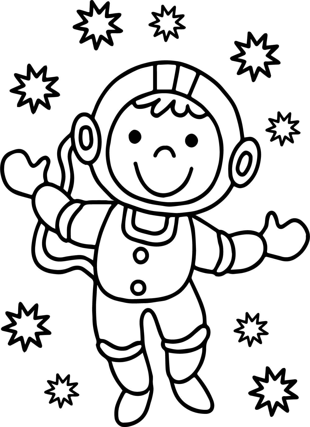космонавт раскраска для малышей 7