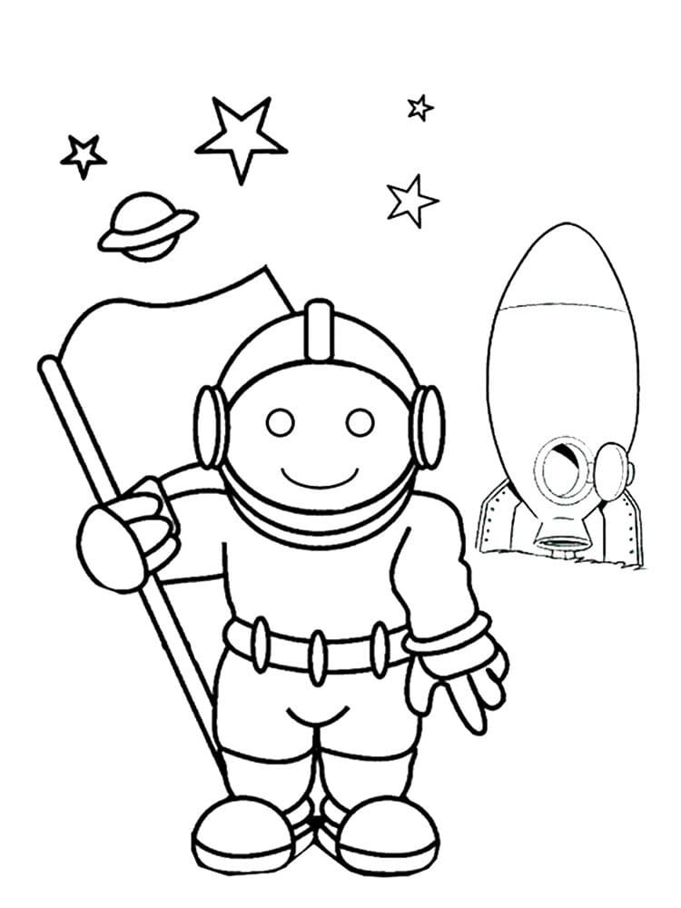 космонавт раскраска для малышей 5