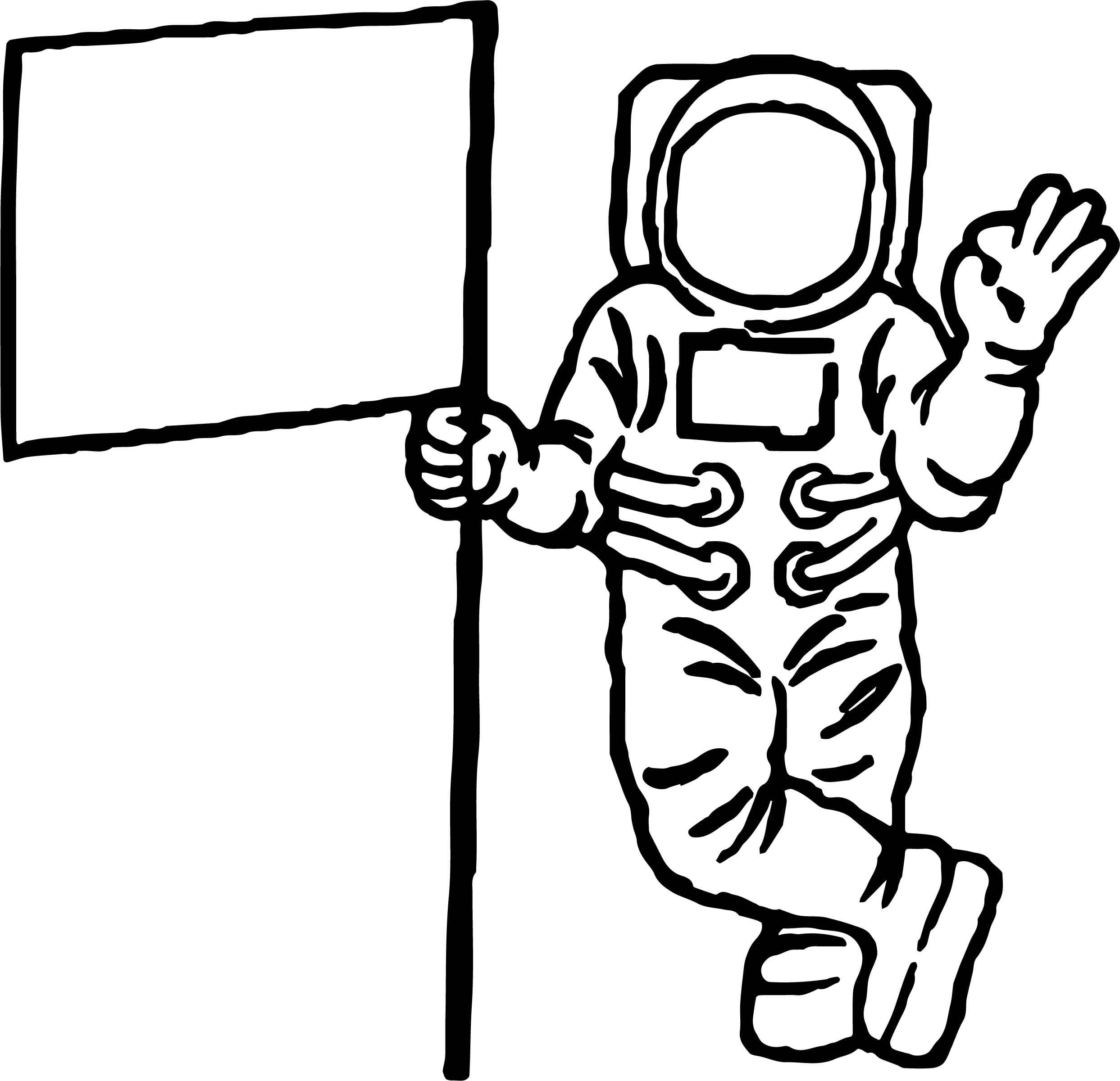 космонавт раскраска для малышей 2