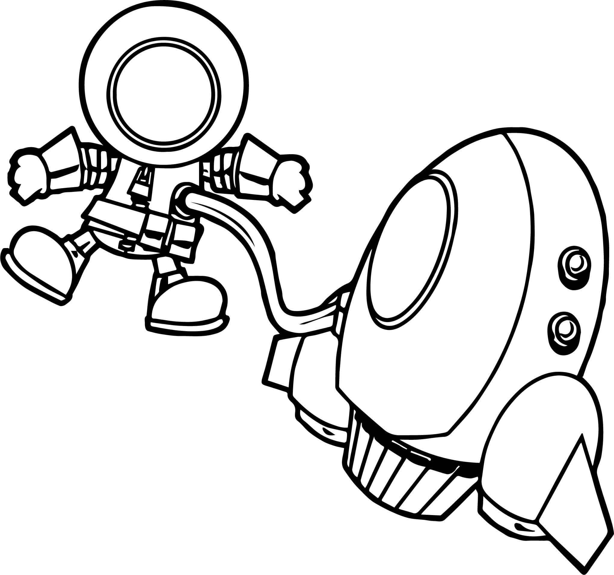 космонавт раскраска для малышей