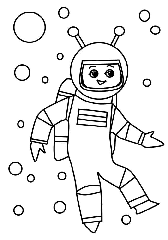 космонавт раскраска для детей распечатать шаблон 3