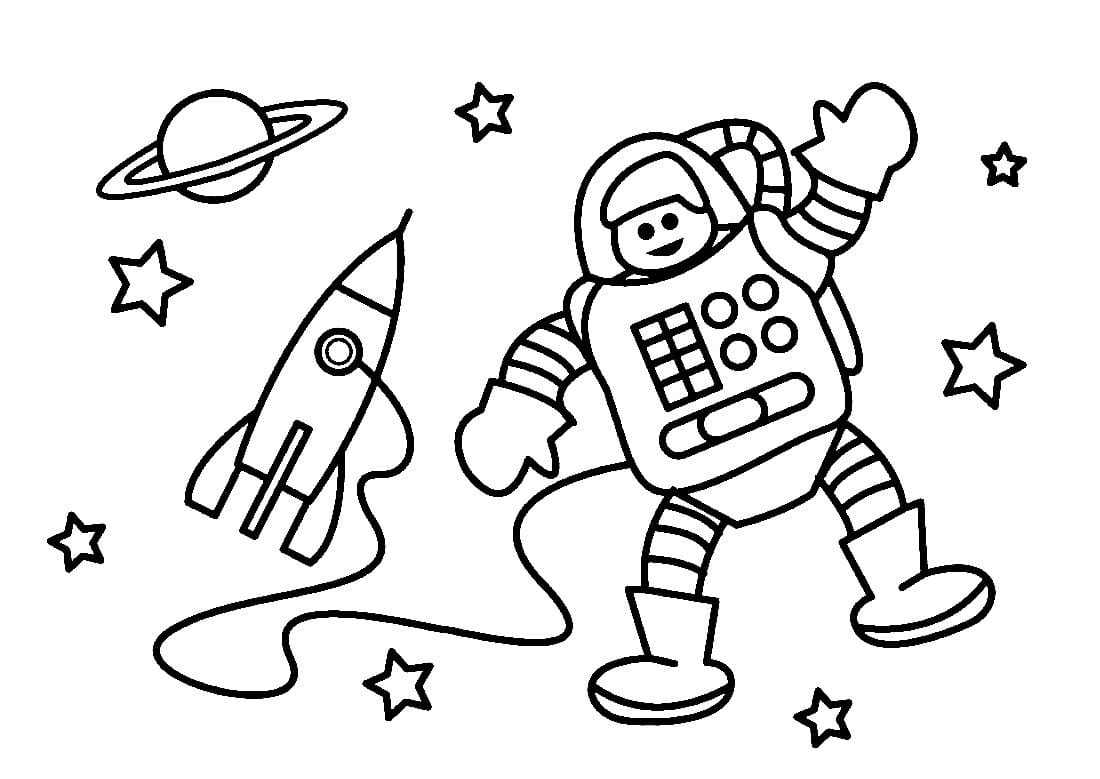 раскраска космонавт для детей 3-4 лет распечатать 9