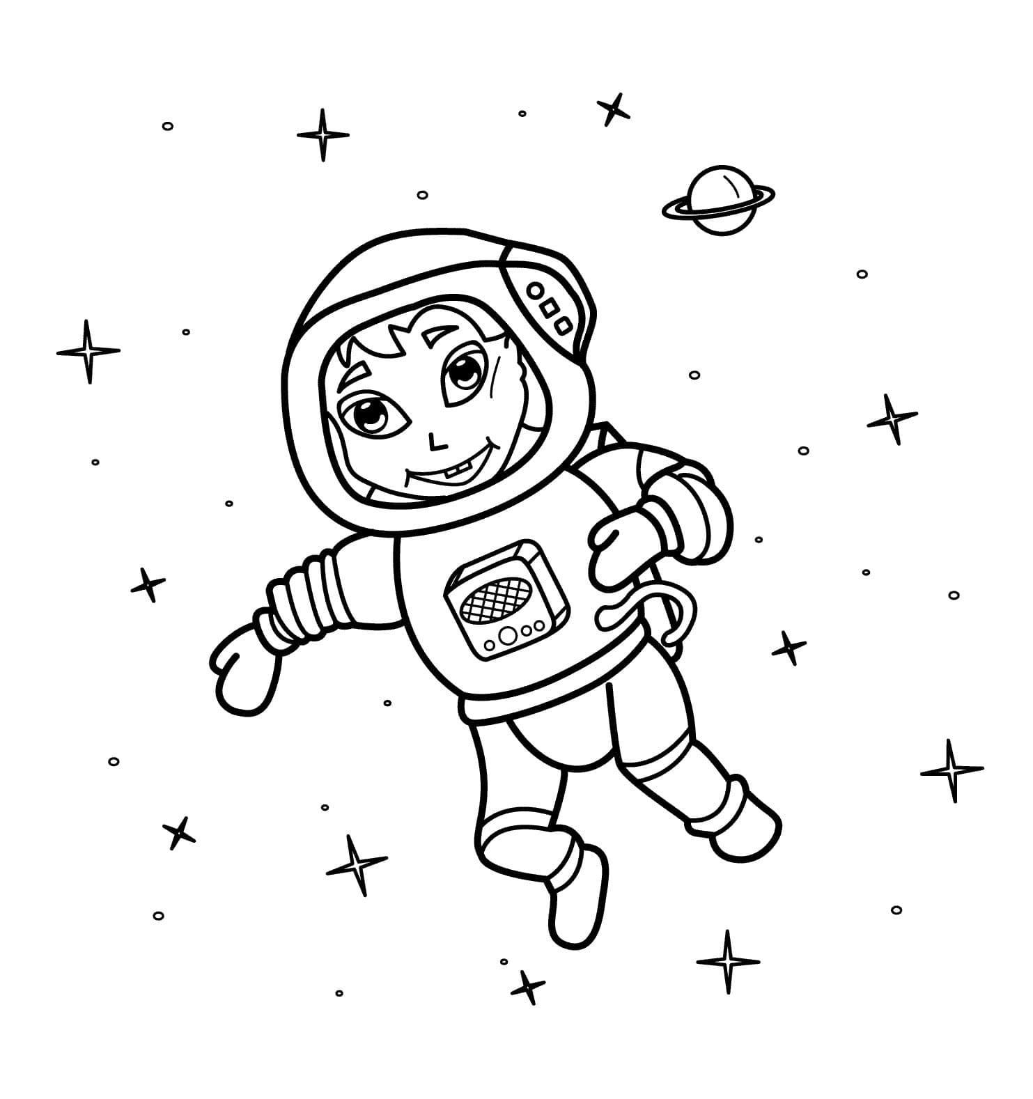 раскраска космонавт для детей 3-4 лет распечатать 8