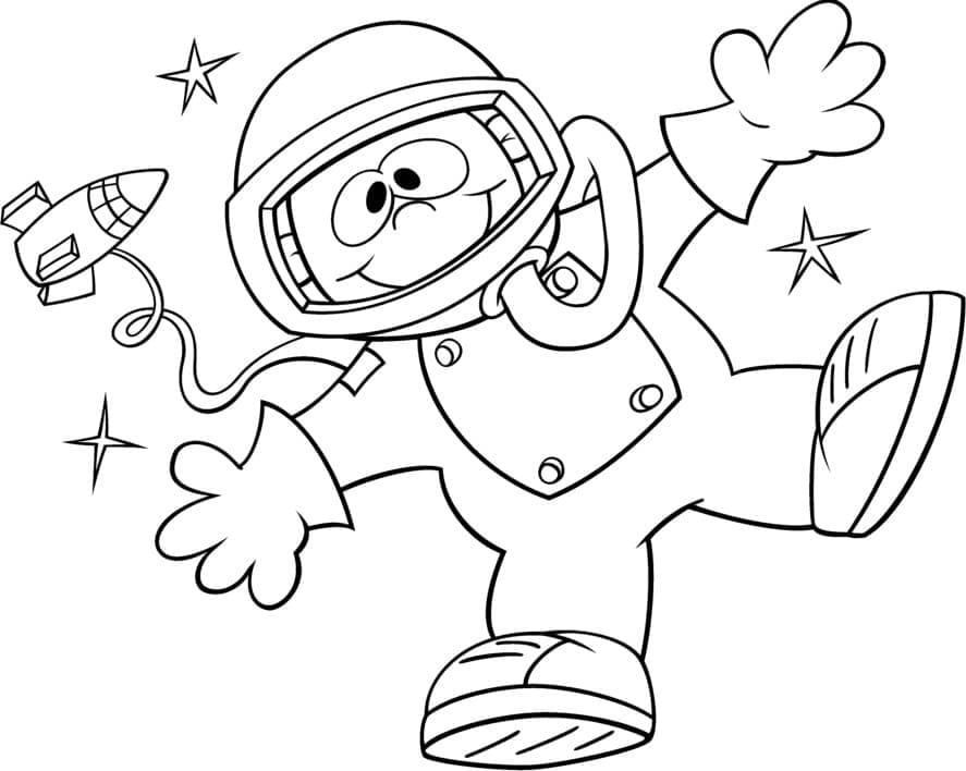 раскраска космонавт для детей 3-4 лет распечатать 5