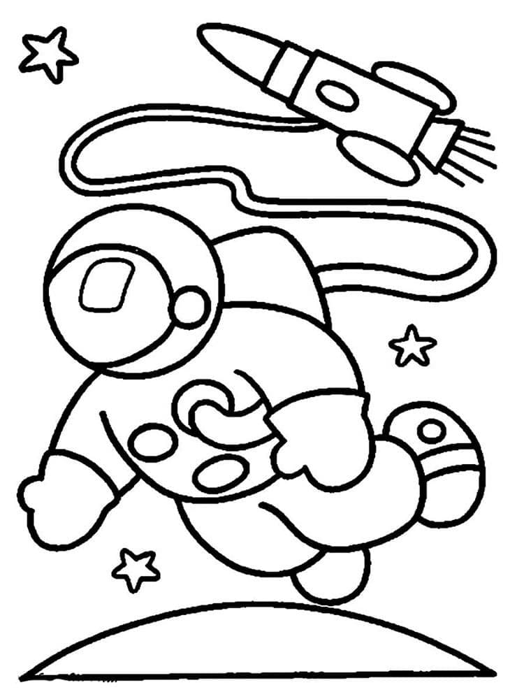раскраска космонавт для детей 3-4 лет распечатать 4