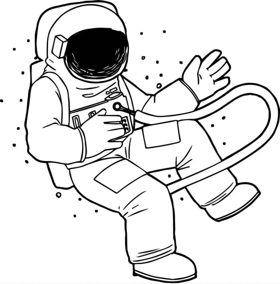 раскраска космонавта в скафандре для детей 2