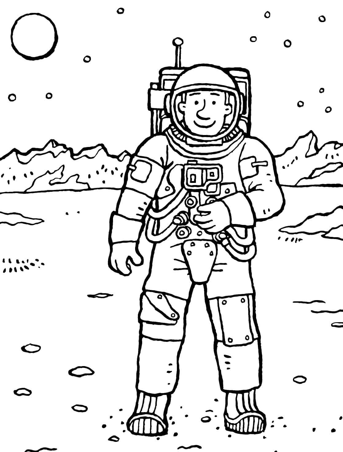 космонавт картинка раскраска для детей 10