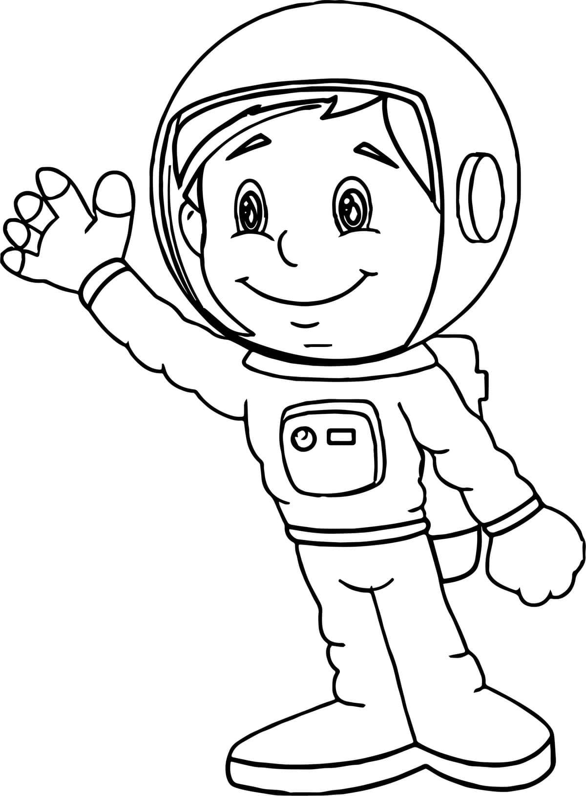 космонавт картинка раскраска для детей 8