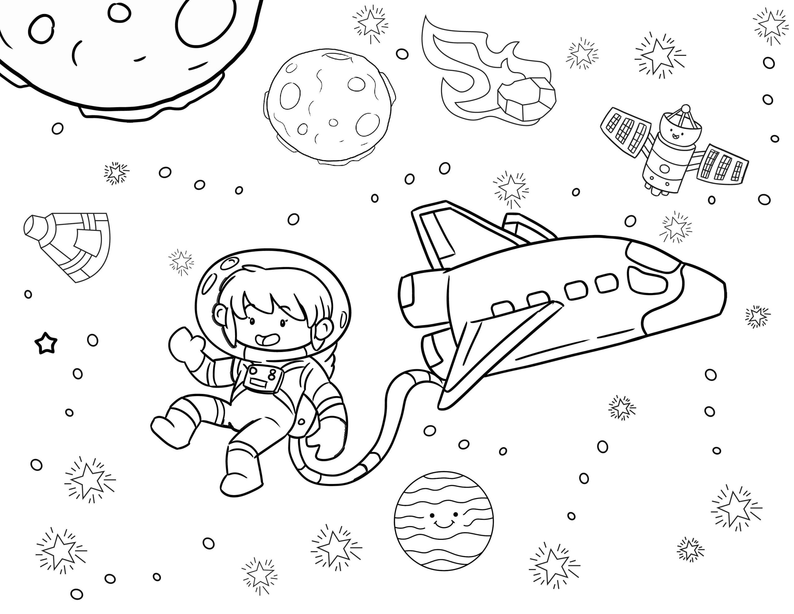 космонавт раскраска простая для детей