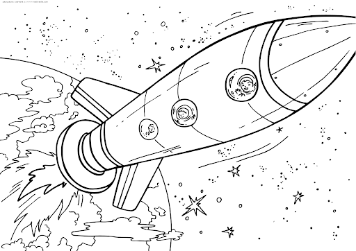 космический корабль раскраска для детей 5