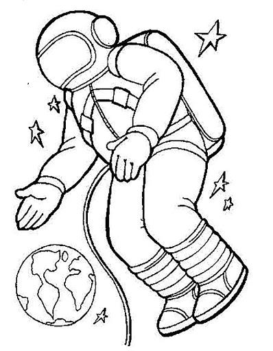 космонавт картинка раскраска для детей 5