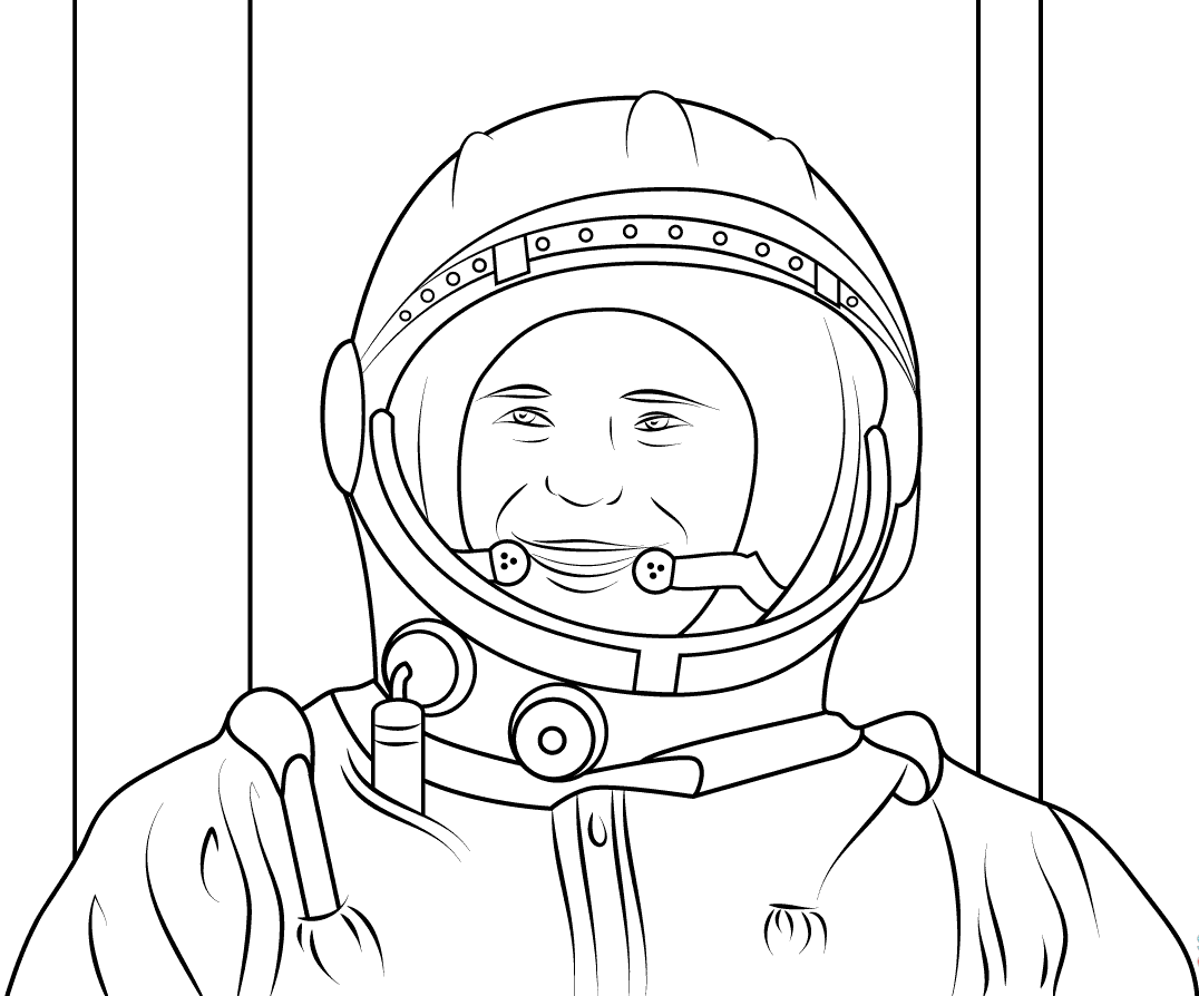 космонавт раскраска простая 5