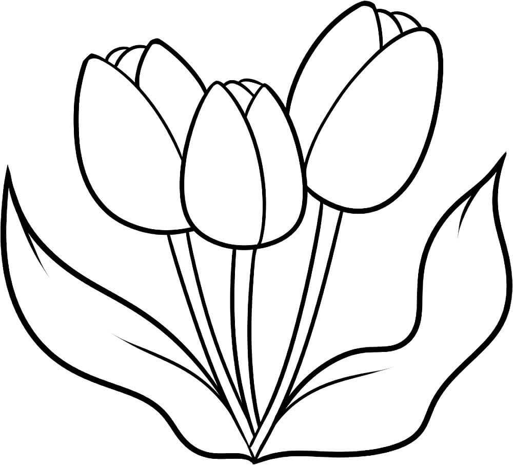 раскраска тюльпаны на 8 марта для детей шаблоны 4