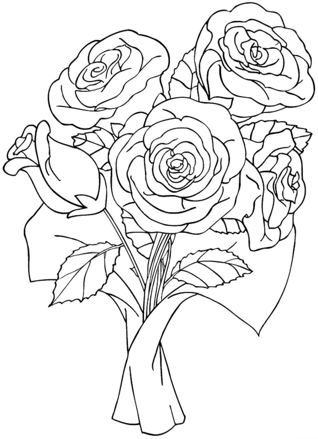 раскраска розы букет 10