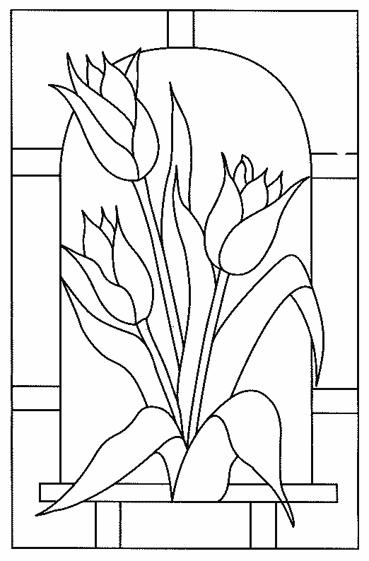раскраска тюльпаны для детей 8