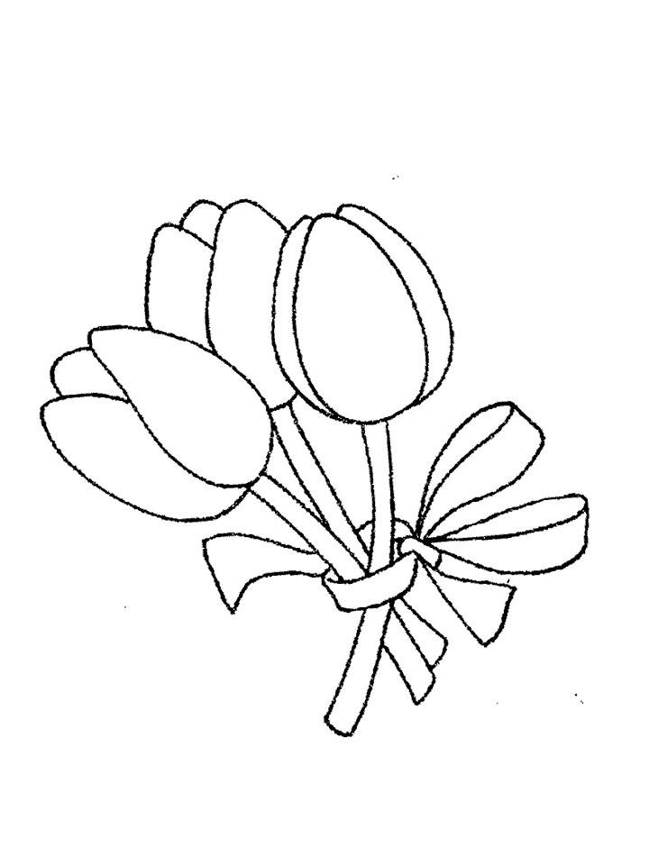 раскраска тюльпаны для детей 6-7 лет 7