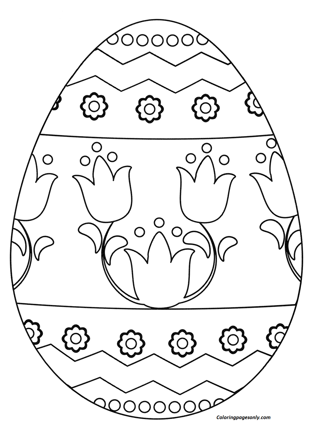 простые раскраски яйца на Пасху 9