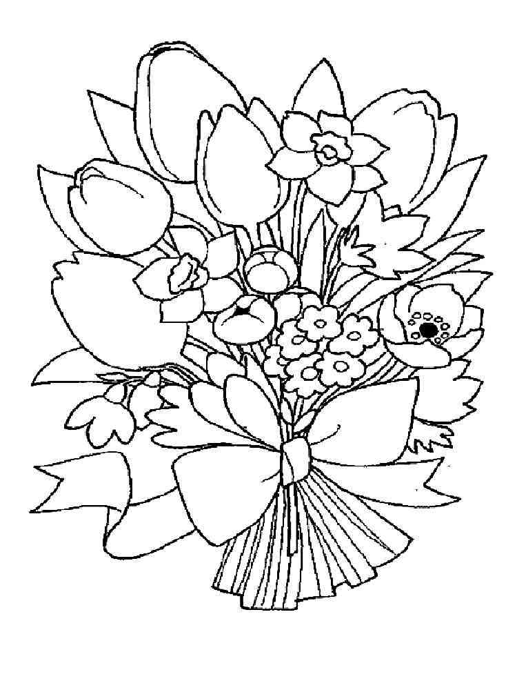 раскраска открытка цветы 9