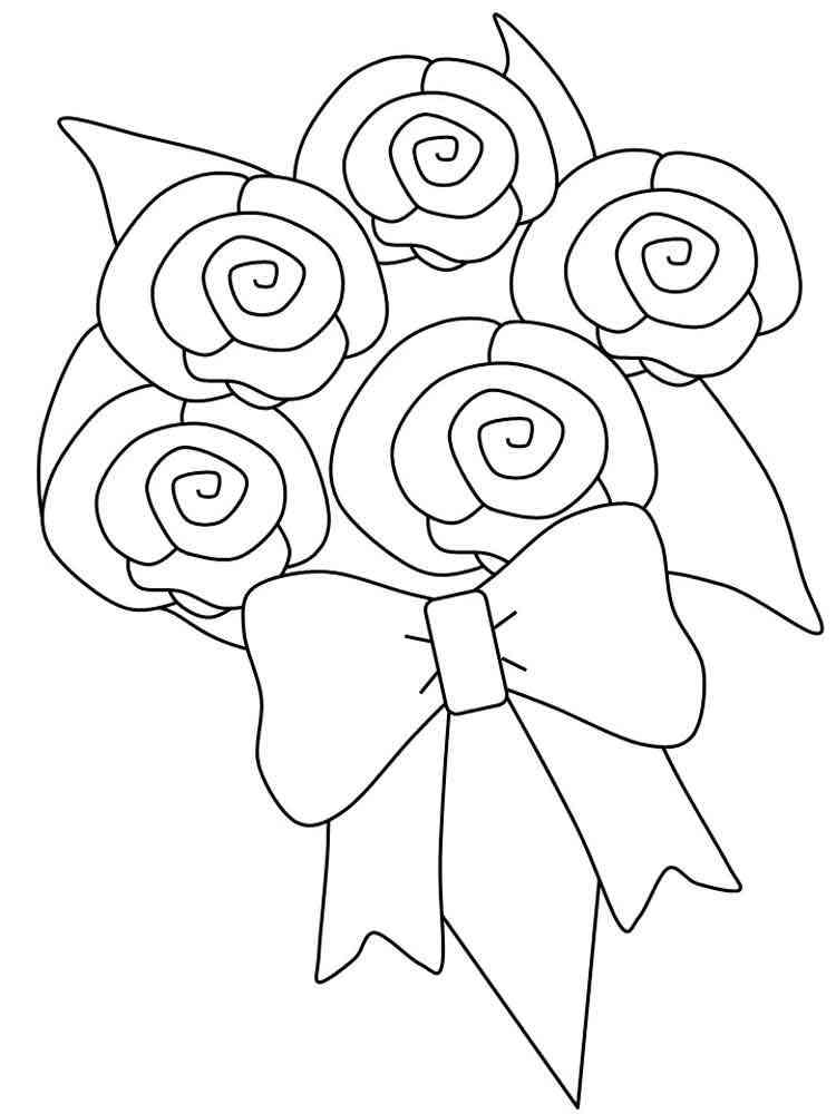 открытка раскраска цветы с Днем Рождения 4