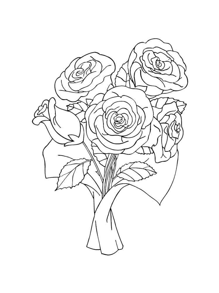 роза раскраска для детей 3