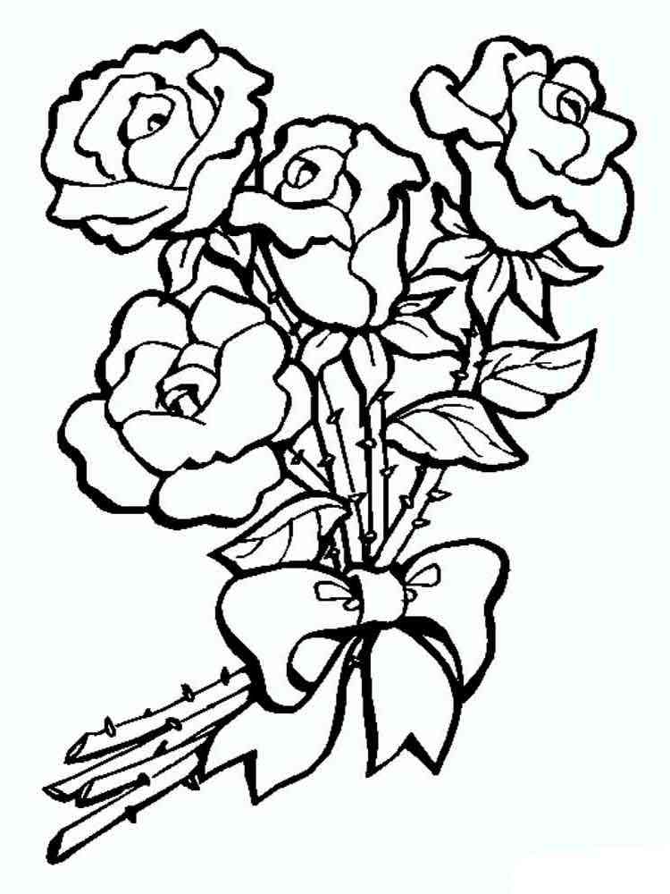 розы раскраска для детей распечатать 9