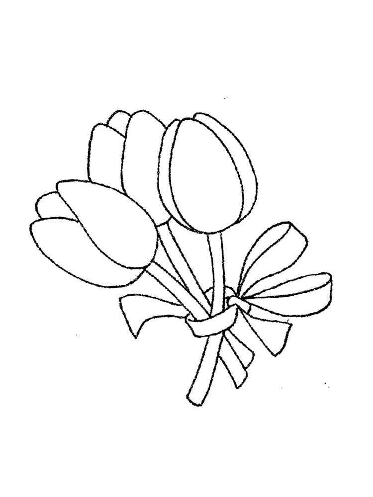 раскраска тюльпаны распечатать для детей 10