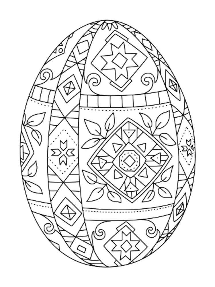 раскраска яйца на Пасху для детей распечатать 9