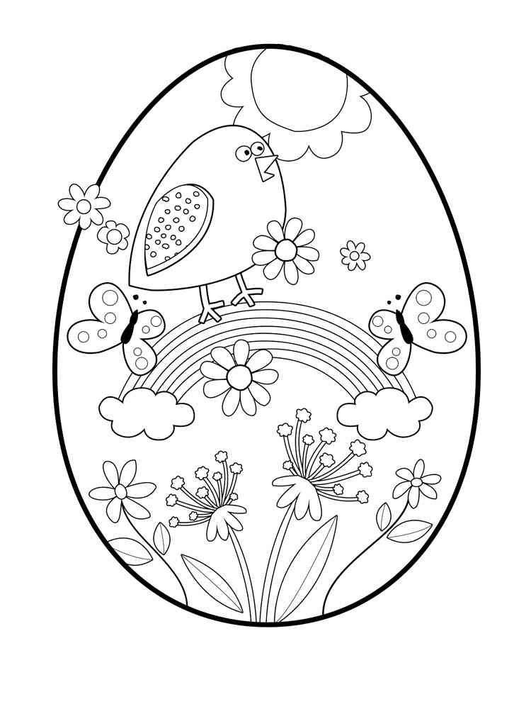 простые раскраски яйца на Пасху 4