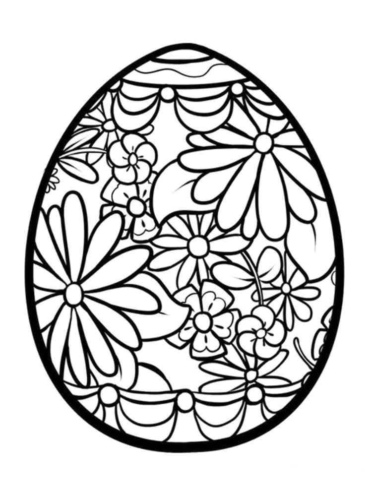 простые раскраски яйца на Пасху 5