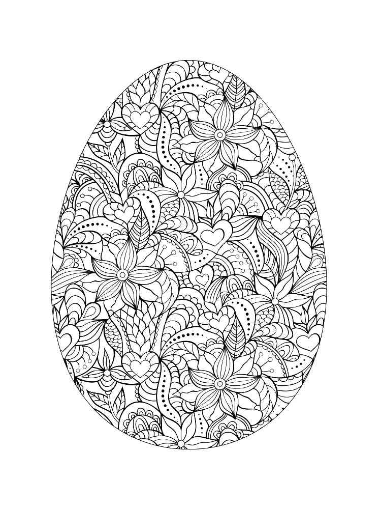 простые раскраски яйца на Пасху 8