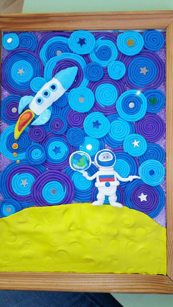поделки из пластилина про космос для детей 3