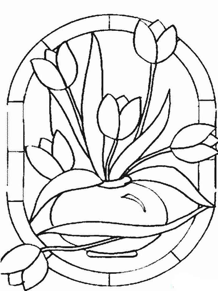 раскраска тюльпаны для детей 4