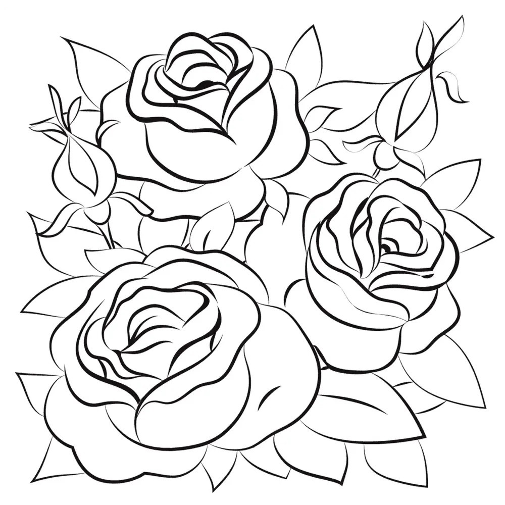 раскраска для девочек розы 6